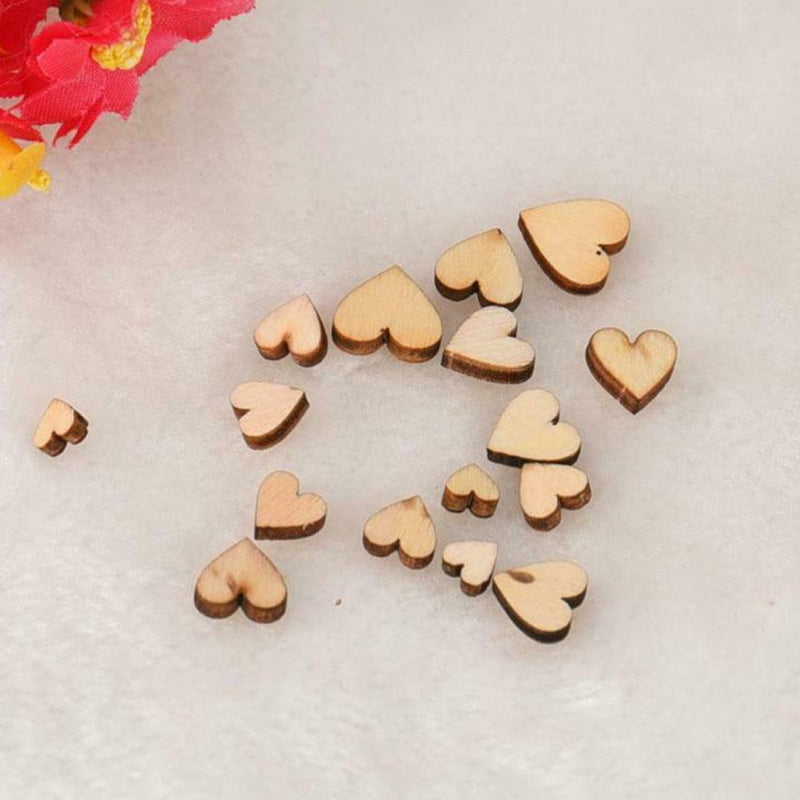 Mini 200*Wooden Small Mix Rustic Love Heart Wedding Table Dec Scatter F2Z2