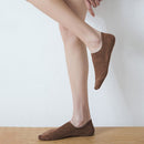 Simple Women Breathable Knitted Boat Socks Pure Color Non-slip Cotton Crib Socks