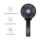 Folding Handheld Desktop Summer Cooling Fan for Travel Office Dorm (Black)
