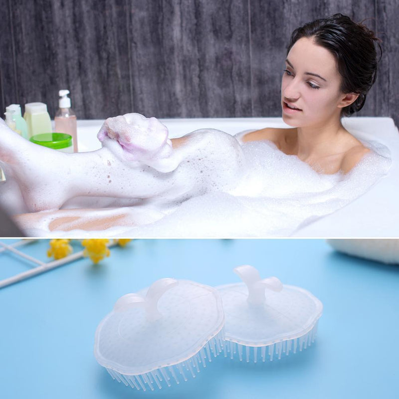 2pcs Silicone Shampoo Scalp Shower Washing Hair Brushes Head Massage Combs