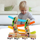 Children Wooden Four-layer Track Inertia Speed Slide Car Early Educational Toys