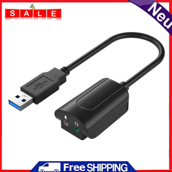 Stereo External USB Sound Card Amplifier Headset Microphone 3.5mm Audio Adapter
