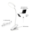 Touch Dimming Light Study Wireless USB White LED Table Lamp Rechargeable Clip
