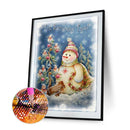 30x40cm 5D DIY Full Round Drill Diamond Painting Snowman Cartoon for Home Dec