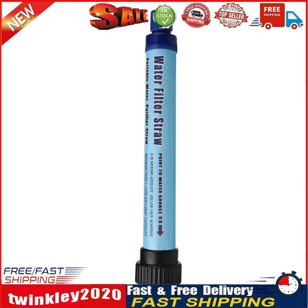 Camping Filter Straw Water Purifier Outdoor Drink Water Filter (Sky Blue) Newly