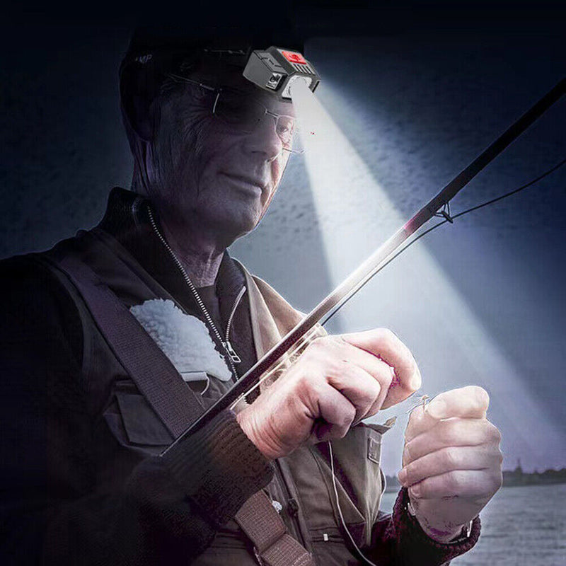 Mini LED Headlamp Headlight USB Rechargeable Portable Fishing Head Torch Lantern