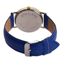 Women Lovely Flowers Printed Leather Belt Quartz Strap Student Watch(Blue)
