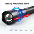 Super Bright Zoom Flashlight Powerful Flashlight Dual Switch Torch Camping Lamp
