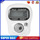 Stitch Marker Row Finger Ring Counter LCD Electronic Tally Counter (White)