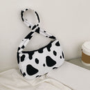 Women Casual Nylon Handbags Purse Ladies Cow Milk Zipper Totes Shoulder Bags