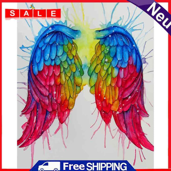 40x50cm Oil Paint By Numbers Rainbow Angel Wings Frameless Picture Home Decor