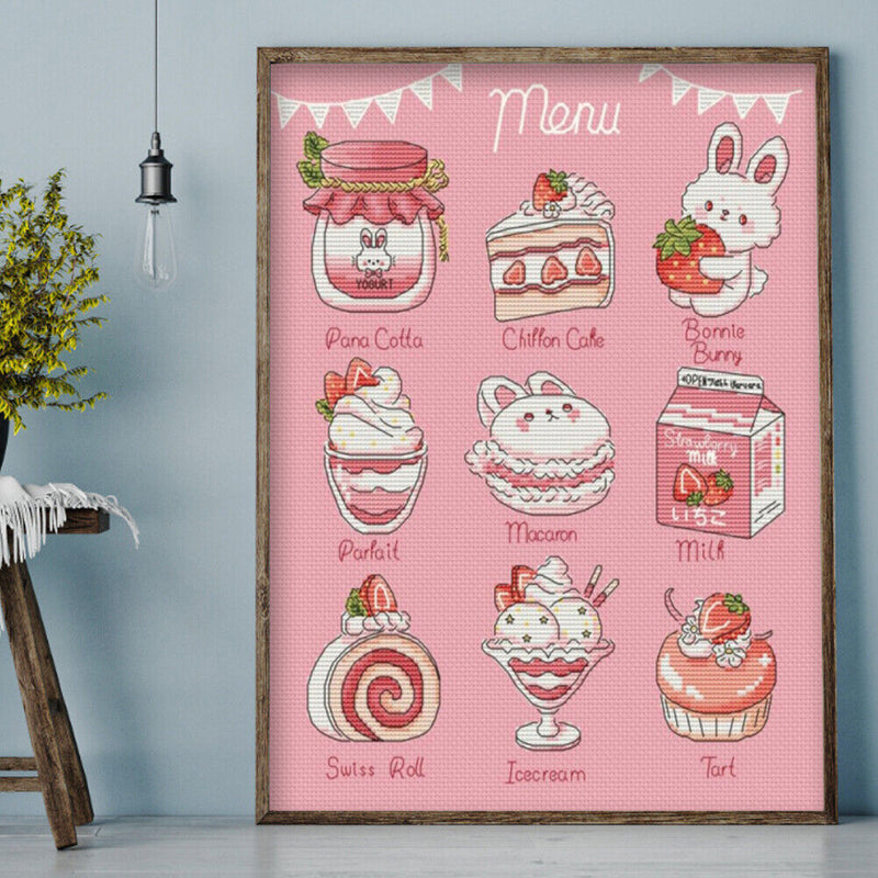 DIY Cross Stitch Full Embroidery Kit Menu Still Life Counted Home Decor (2)