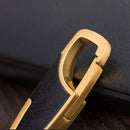 Fashion Men's Jewelry Gift Keyfob Leather Metal Car Key Chain Keyring