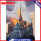 DIY Digital Oil Paint By Number Notre Dame De Paris