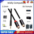 3.5mm Male to 2RCA Female Jack Stereo AUX Audio Cable for DVD Player Amplifier