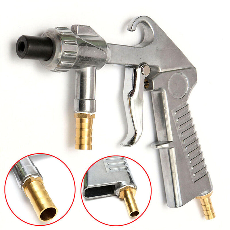 Sandblaster Air Siphon Feed Blast Gun with 1 Metal + 4 Ceramic Nozzle Tips Newly