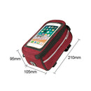 Waterproof Bicycle Front Tube Bag 6in Phone Touch Screen Saddle Bag (Red) Newly
