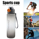 1000ML Plastic Water Bottle with Handle One-button Lock Space Cup (Black) Newly