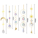 5pcs Hanging Moon Sun Heart Ball Light Catcher Crystal Outdoor Wind Chime