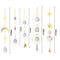 5pcs Hanging Moon Sun Heart Ball Light Catcher Crystal Outdoor Wind Chime