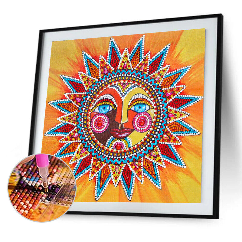 5D Part Special Shaped Drill Luminous Diamond Painting Sun God Art (GT104) Newly