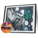 5D Crystal Drill Diamond Painting DIY Mosaic Kits (V037 Butterfly Cat) Newly
