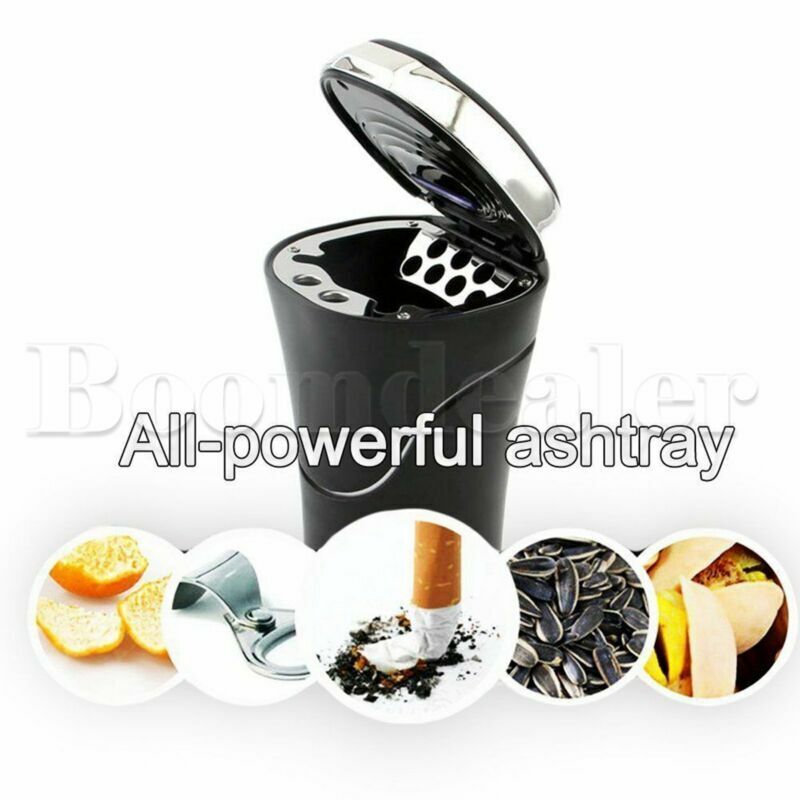 Car Solar LED Car Ashtray Blue Light Lighting gluttöter