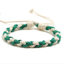 Colorful Weave Bracelet Retro Ethnic Knit Rope Bangles Jewelry Gift (Green)