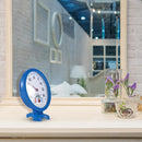 Round Clock Shaped Indoor Outdoor Hygrometer Humidity Thermometer (Blue) Newly