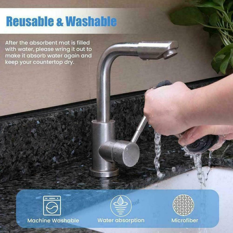Absorbent Mats Kitchen Faucet Sink Microfiber Splash Guard Supplies Home K1V6