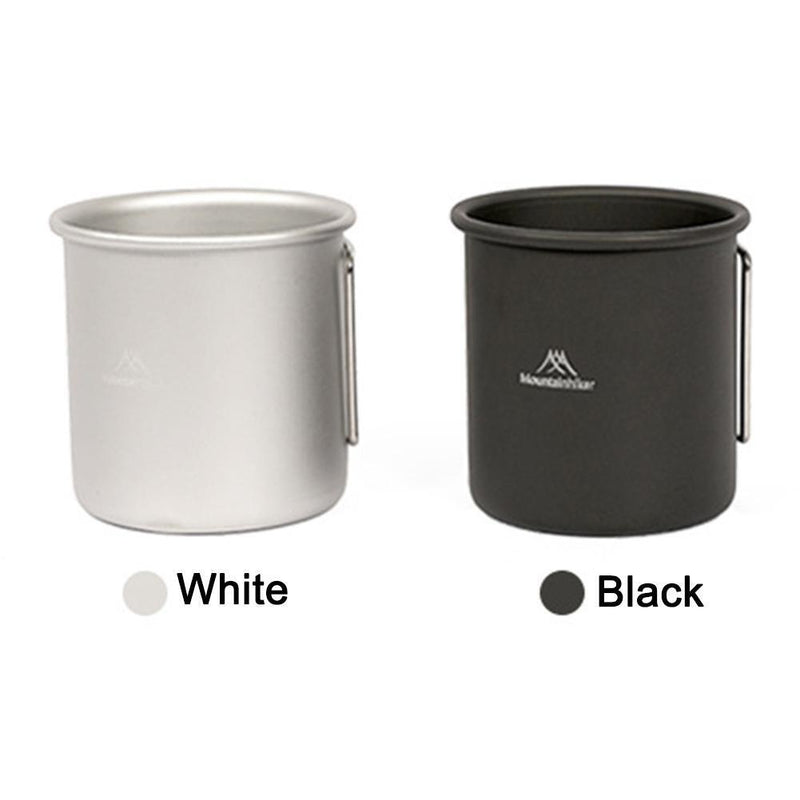 Mountainhiker 300ml Camping Water Cups Foldable Handle Outdoor Tea Mug (Black)