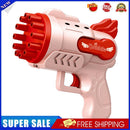 Bubble Guns Toys 12 Holes Electric Bubbles Machine for Kids Play (Pink)