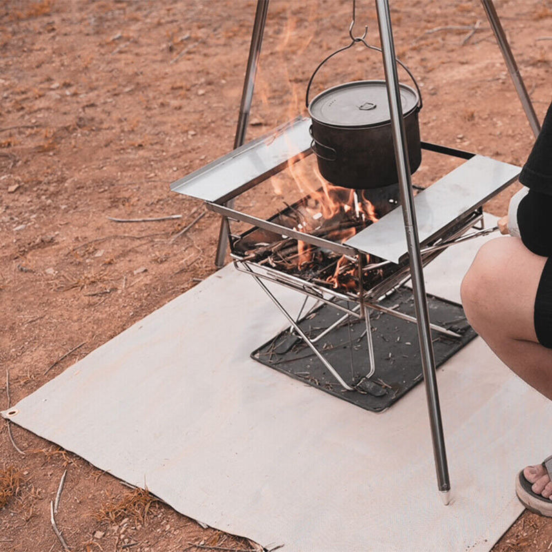 #A Qvien Camping Fireproof Cloth Flame Retardant Insulation Pad BBQ Fire Pit Mat