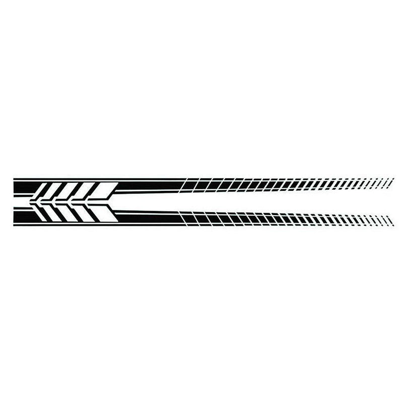 2pcs Car Body Stickers Long Stripe Side Skirt Decoration Decals (Black) Newly