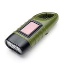 Hand Crank Solar Dynamo Torch Lamp Outdoor Emergency LED Flashlight (Green Newly