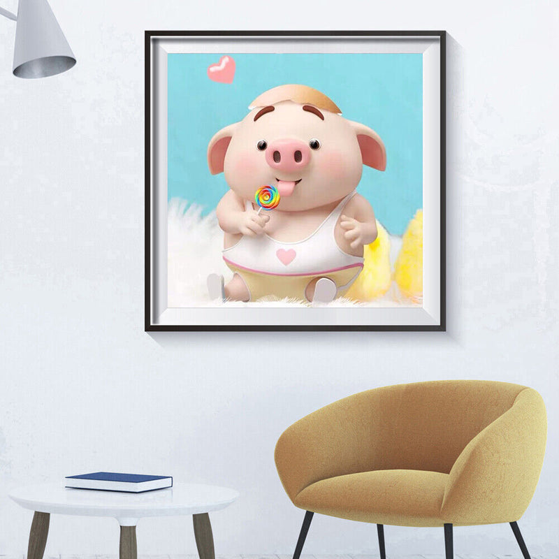 5D DIY Full Drill Diamond Painting Yummy Cartoon Pig Cross Stitch Embroidery Kit