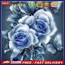 Rose 5D Diamond Painting Embroidery DIY Craft Cross Stitch Home Decor(Blue
