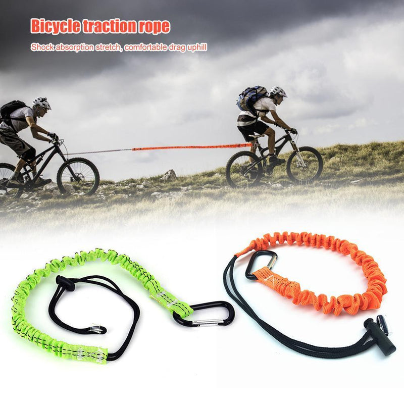 Bicycle Elastic Leash Belt Nylon Parent-Child MTB Bike Towing Rope (Orange)