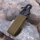 Carabiner Hook Webbing Buckle Nylon Molle Belt Hanging Key Ring(Green) Newly