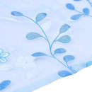 Tulip Flower Yarn Sheer Window Curtain Scarf Drapes for Bedroom (Blue)