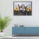 5D Diamond Painting Kit Fence Donkeys Full Round Drill DIY Crafts Mosaic Picture