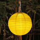 8 inch LED Round Solar Lantern Waterproof Pendant for Garden Decor (Yellow)