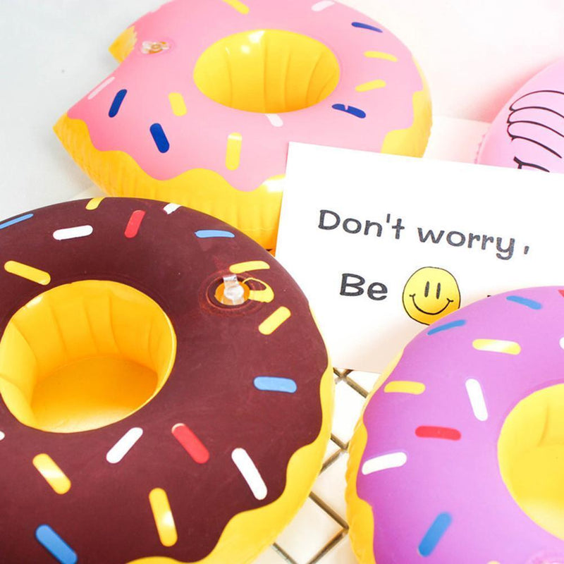 Inflatable Drink Cup Holder Donut Float Pool Party Water Coaster (Purple)