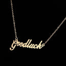 Fashion Women Letter Goodluck Pendant Charm Clavicle Chain Necklace Jewelry