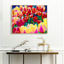Colorful Flower Oil Paint By Number Kit DIY Drawing Canvas Picture for Adults