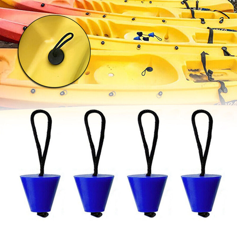 4x Kayak Canoe Boat Scupper Plugs Marine Dinghy Drain Holes Stopper (Blue) Newly