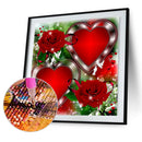 Handmade Red Rose Heart 5D DIY Full Round Drill Drawing Kit Art Diamond Painting
