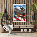 5D DIY Diamond Painting USA Flag Eagle Full Round Drill Crafts Mosaic Rhinestone