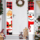 DIY Merry Christmas Snowman Door Curtain Couplet Banner Hanging Flag Xmas Decor