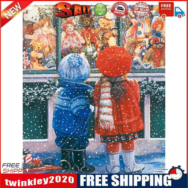 5D Diamond Embroidery Painting DIY Christmas Snowing Street Cross Stitch